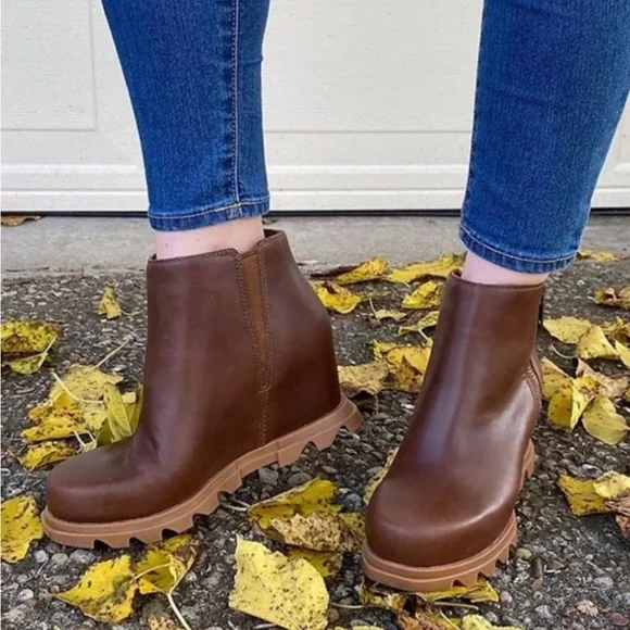 🔴SOLD Sorel Joan Of Arctic Wedge III Zip Boot Waterproof Shoe Hazelnut - Picture 3 of 11